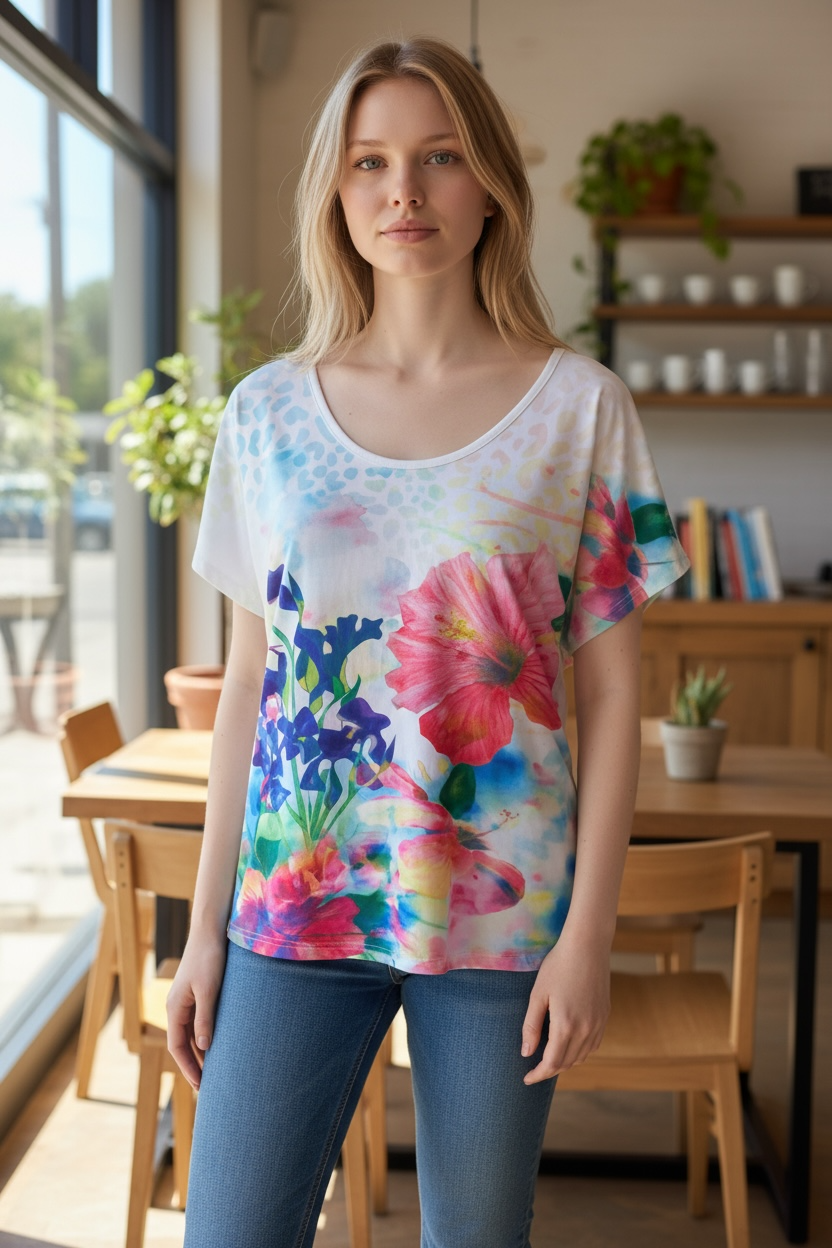 Polera Floral Talla L $9.990