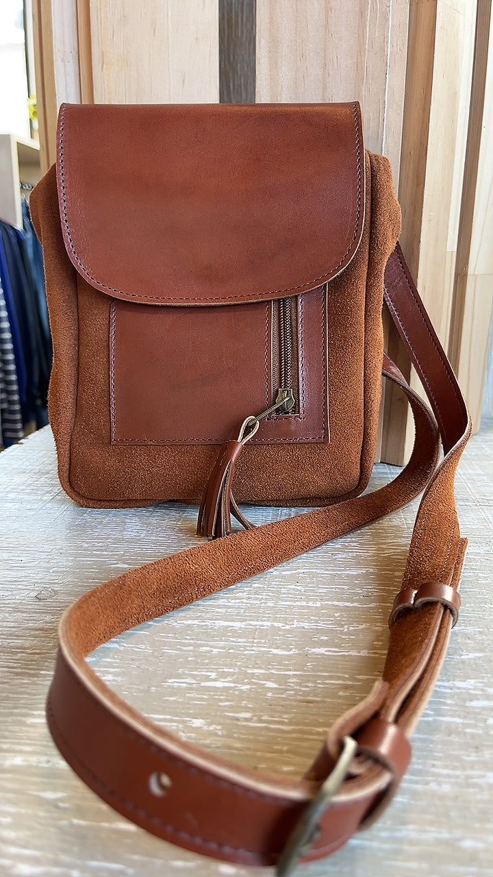 Bolso 100% cuero natural reno camel