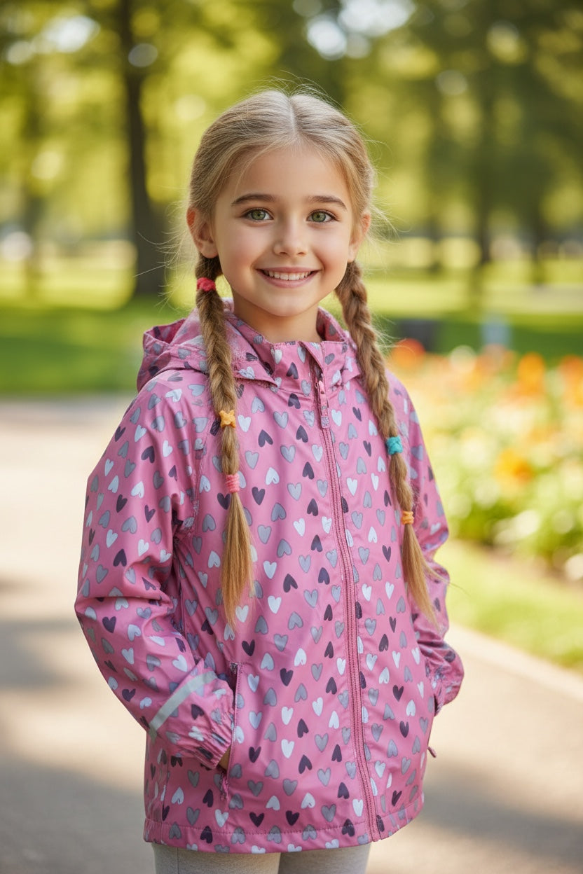 Impermeable de color rosa para edad de  2 a 4 años