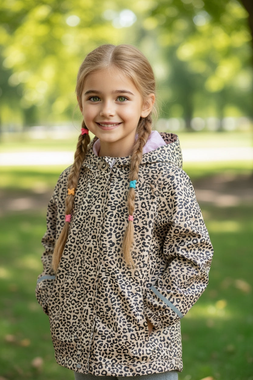 Impermeable animal print para 5 a 7 años